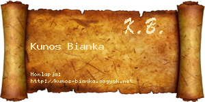 Kunos Bianka névjegykártya
