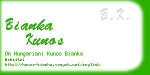 bianka kunos business card